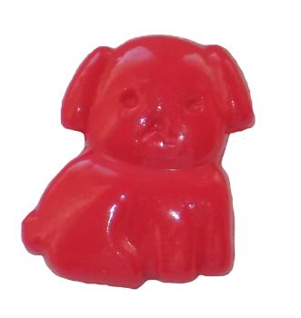 Kids button as dog in red 20 mm 0,79 inch